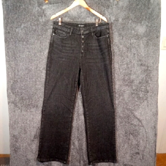 Judy Blue High Waisted Button Fly Wide Leg Trouser Jeans Black Size 32 Women - Picture 2 of 12